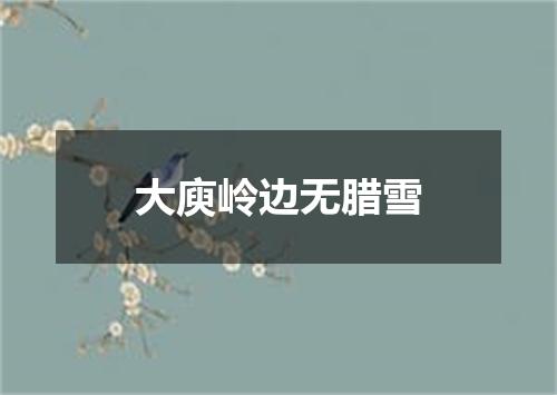 大庾岭边无腊雪