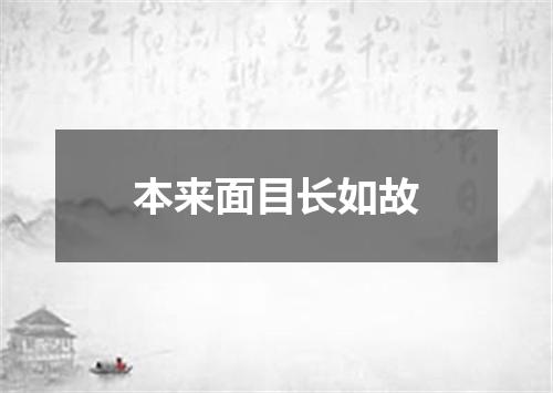 本来面目长如故