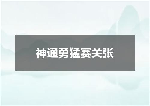 神通勇猛赛关张