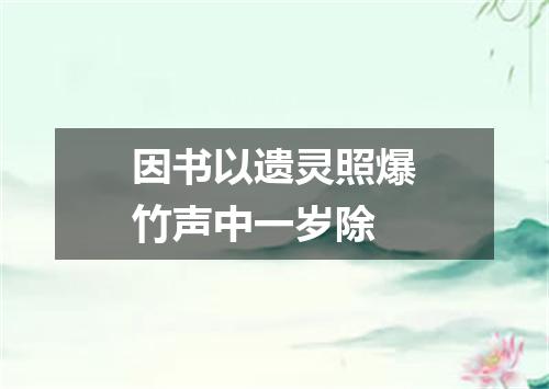 因书以遗灵照爆竹声中一岁除