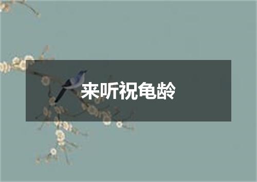 来听祝龟龄