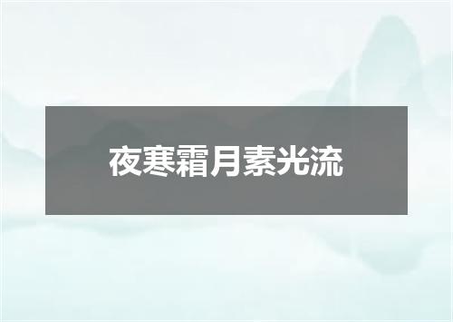 夜寒霜月素光流