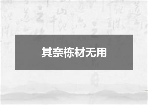 其奈栋材无用