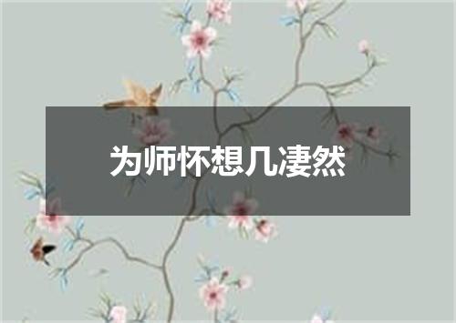 为师怀想几凄然