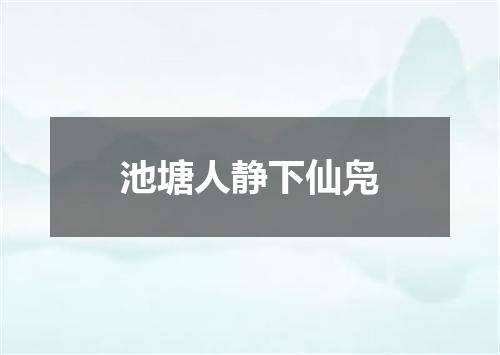 池塘人静下仙凫