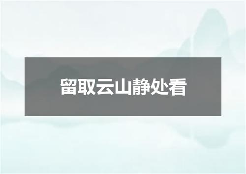 留取云山静处看