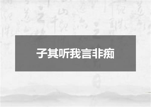 子其听我言非痴