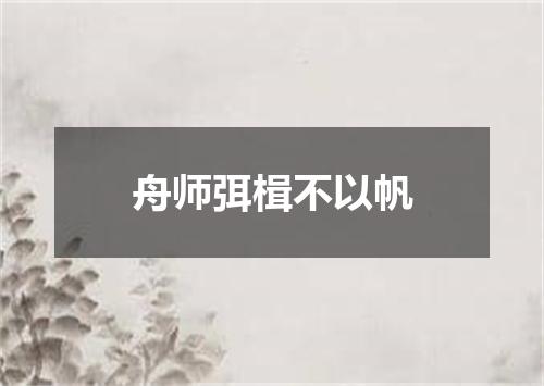 舟师弭楫不以帆