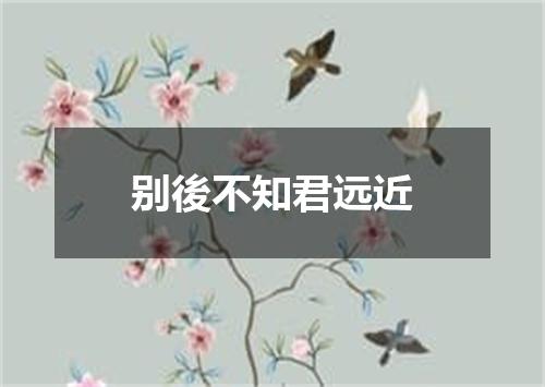 别後不知君远近