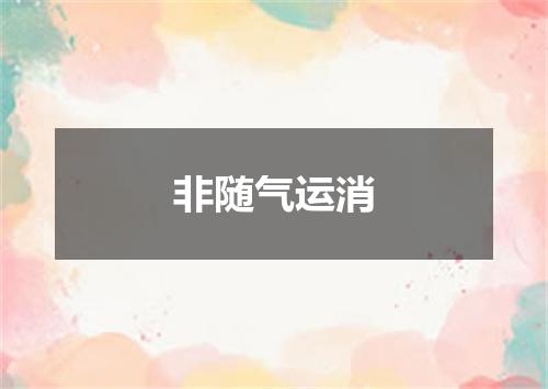 非随气运消