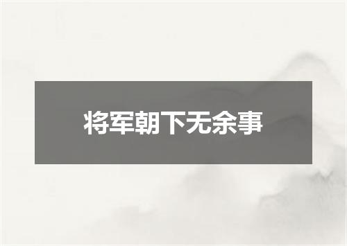 将军朝下无余事