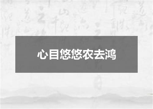 心目悠悠农去鸿