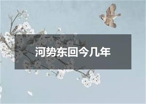 河势东回今几年