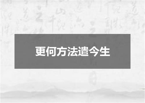 更何方法遣今生