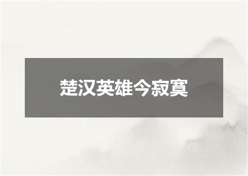 楚汉英雄今寂寞