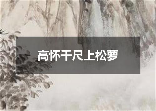 高怀千尺上松萝