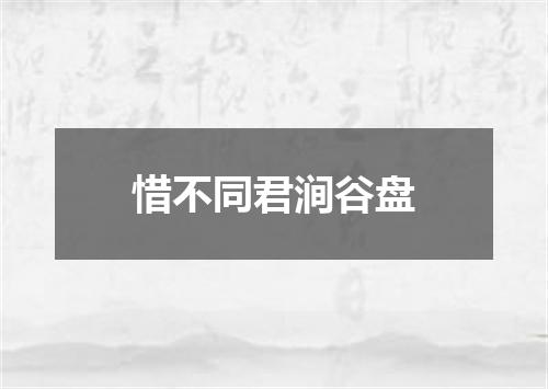 惜不同君涧谷盘