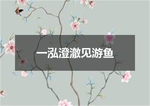 一泓澄澈见游鱼