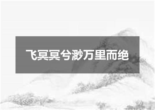 飞冥冥兮渺万里而绝