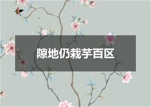 隙地仍栽芋百区