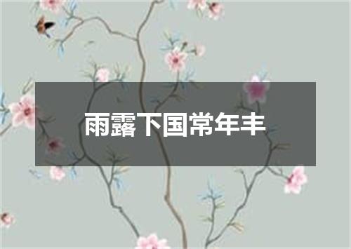 雨露下国常年丰