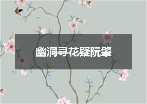 幽洞寻花疑阮肇