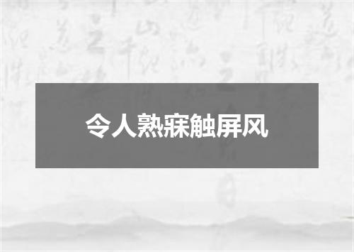 令人熟寐触屏风