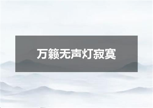 万籁无声灯寂寞