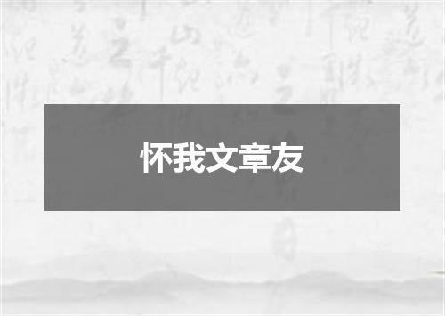 怀我文章友