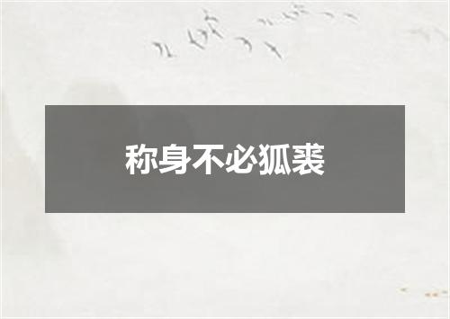 称身不必狐裘