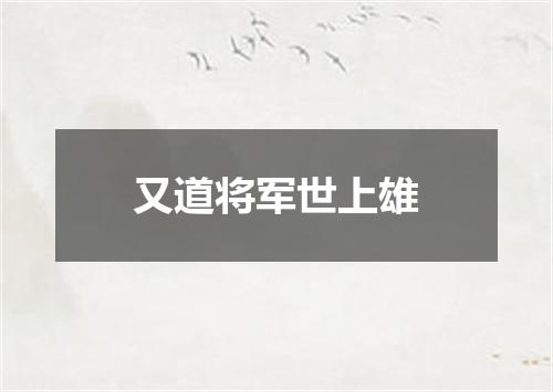 又道将军世上雄