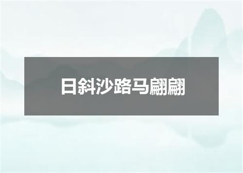 日斜沙路马翩翩