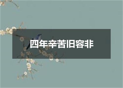 四年辛苦旧容非