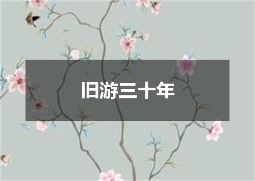 旧游三十年