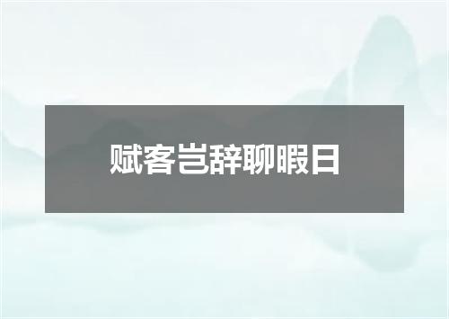 赋客岂辞聊暇日