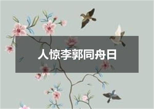 人惊李郭同舟日