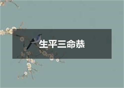 生平三命恭