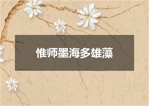 惟师墨海多雄藻