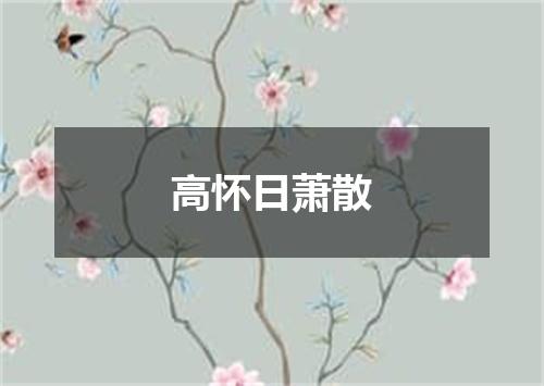 高怀日萧散