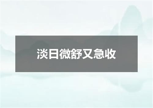 淡日微舒又急收