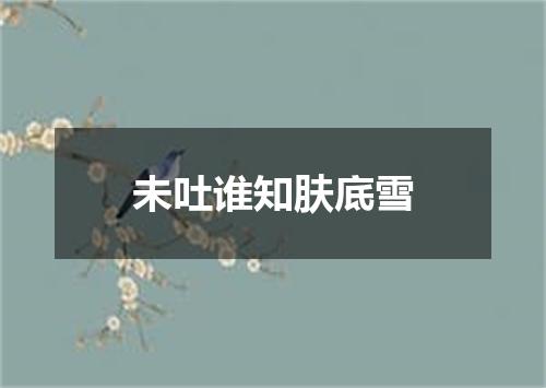 未吐谁知肤底雪