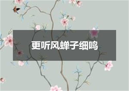 更听风蝉子细鸣