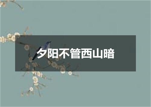 夕阳不管西山暗