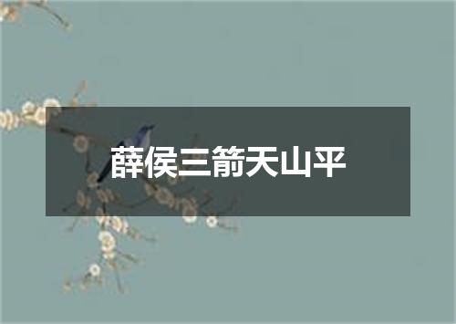 薛侯三箭天山平