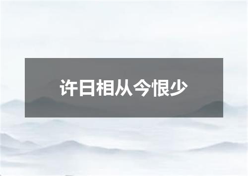 许日相从今恨少