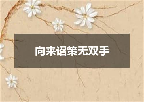 向来诏策无双手