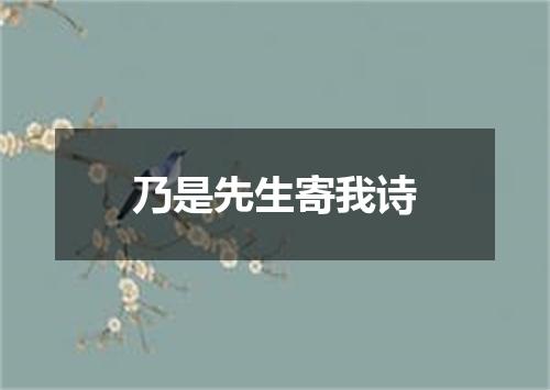 乃是先生寄我诗