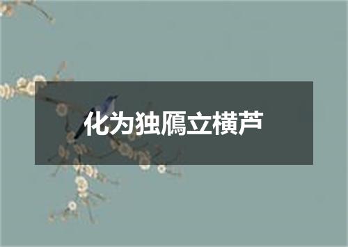 化为独鴈立横芦