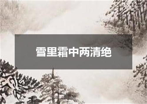 雪里霜中两清绝