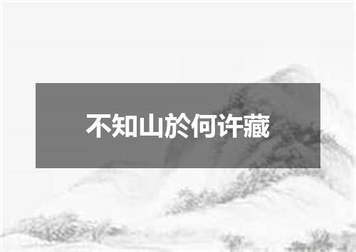 不知山於何许藏